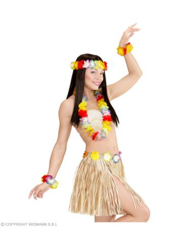 Zestaw Hawajski Aloha LUX 24563W Spódnica hawajska, naszyjnik, 2 bransoletki