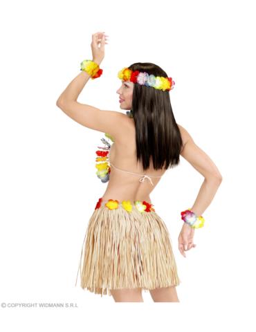 Zestaw Hawajski Aloha LUX 24563W Spódnica hawajska, naszyjnik, 2 bransoletki