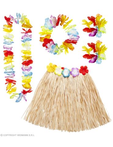 Zestaw Hawajski Aloha LUX 24563W Spódnica hawajska, naszyjnik, 2 bransoletki