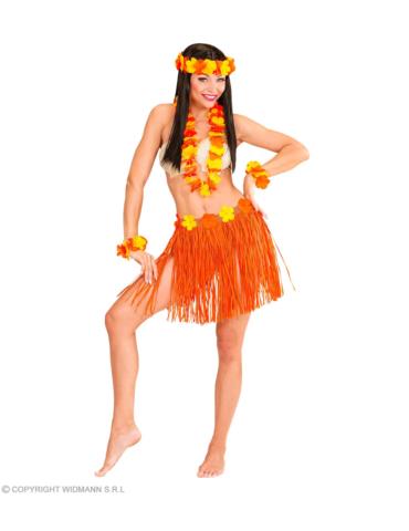 Zestaw Hawajski Aloha LUX 24566W Spódnica hawajska, naszyjnik, 2 bransoletki