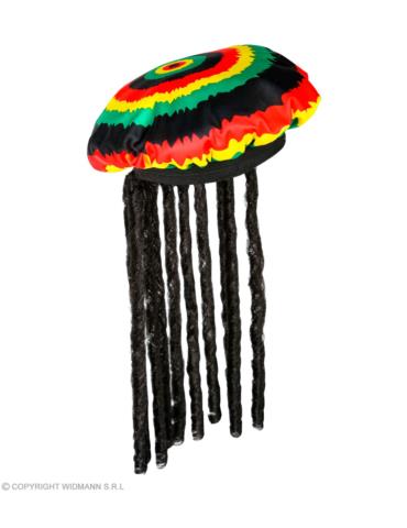 Peruka Beret z Dredami Rasta 01899W Czapka Jamajka Dredy Bob Marley