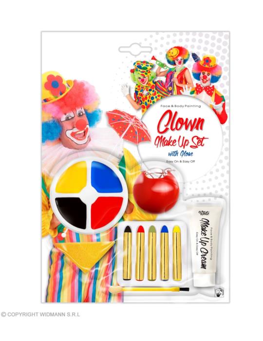 Zestaw do Malowania Twarzy Klaun 4233CW Farby Farbki do charakteryzacji, kredki + nos klauna
