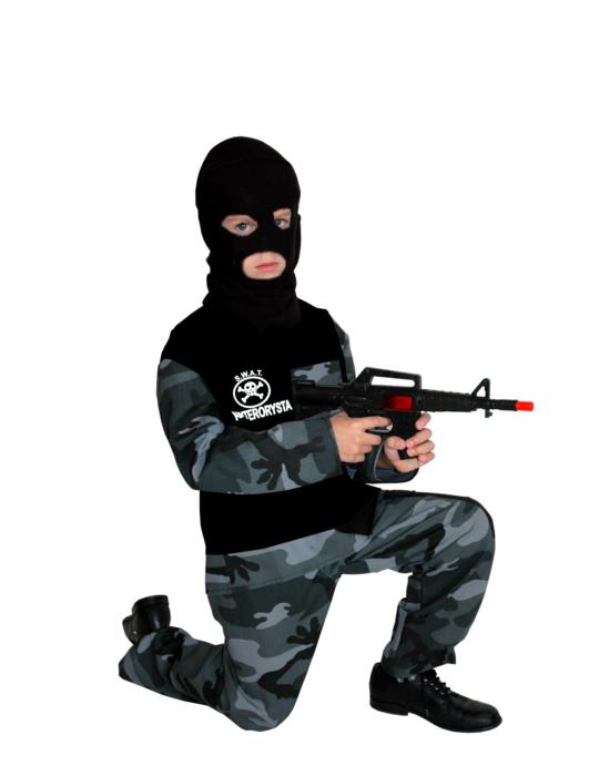 Strój Antyterrorysta ST955BZ 146/152 SWAT Policjant Moro z kominiarką