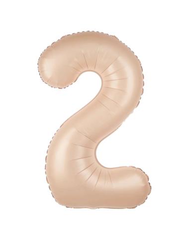1 Balon foliowy Cyfra 2 Karmelowy 142028 Beżowy 100cm
