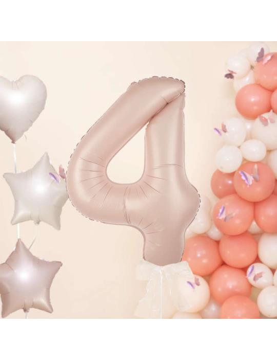 1 Balon foliowy Cyfra 4 Karmelowy 142042 Beżowy 100cm