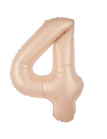 1 Balon foliowy Cyfra 4 Karmelowy 142042 Beżowy 100cm