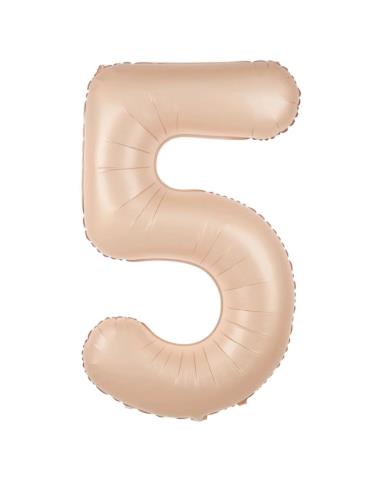 1 Balon foliowy Cyfra 5 Karmelowy 142059 Beżowy 100cm