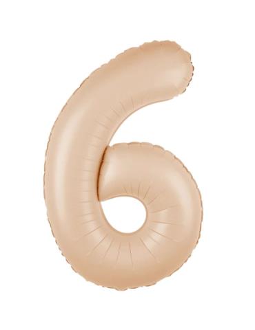 1 Balon foliowy Cyfra 6 Karmelowy 142066 Beżowy 100cm