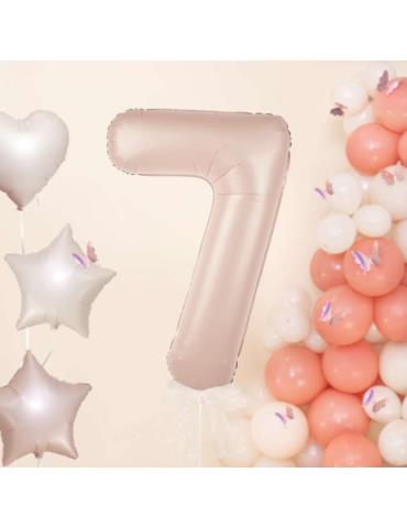 1 Balon foliowy Cyfra 7 Karmelowy 142073 Beżowy 100cm
