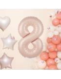 1 Balon foliowy Cyfra 8 Karmelowy 142080 Beżowy 100cm
