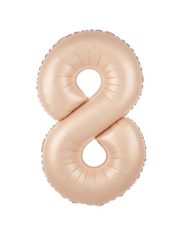1 Balon foliowy Cyfra 8 Karmelowy 142080 Beżowy 100cm