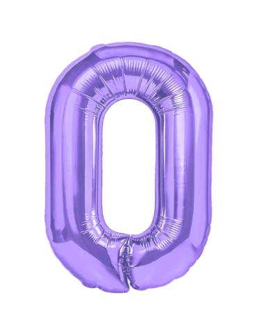 1 Balon foliowy Cyfra 0 Fioletowy 142103 Liliowy 100cm