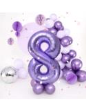 1 Balon foliowy Cyfra 8 Fioletowy 142189 Liliowy 100cm