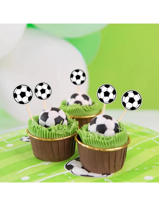 1 Toppery na tort Football 144701 wykałaczki Piłka nożna 12szt