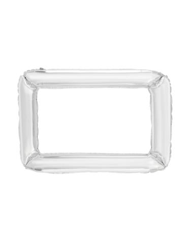 1 Balon foliowy Ramka srebrna 400364 fotobudka 87x72cm