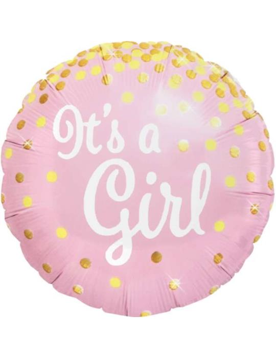 1 Balon foliowy Its a Girl różowy 460149 Baby Shower Urodzinki Dziewczynki