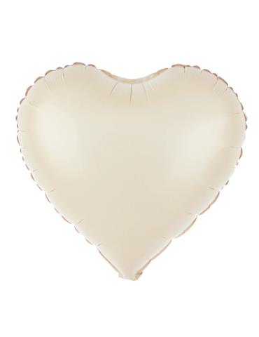 1 Balon foliowy Serce kremowy 142219 matowy 45cm