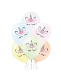 Balony jednorożec pastelowe 6szt 400827 z nadrukiem 12 cali