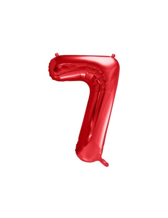 Balon foliowy Cyfra 7, 86cm, czerwony