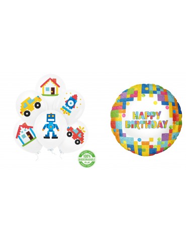 Zestaw Balonów Klocki 7el...