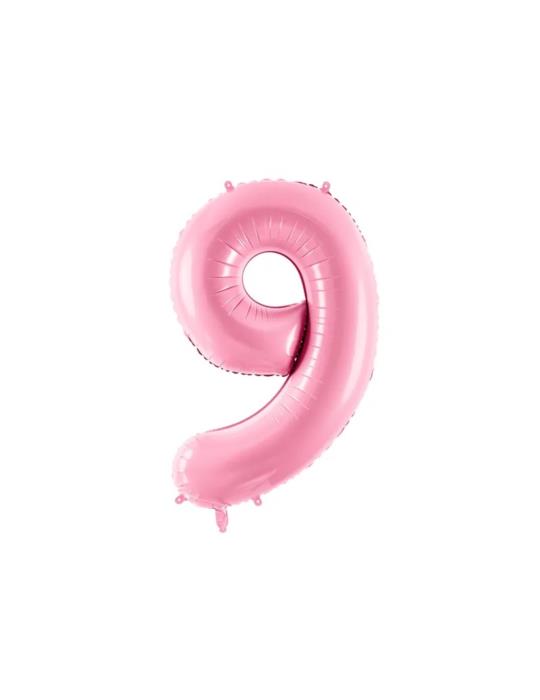 Balon foliowy Cyfra ""9"", 86cm, różowy
