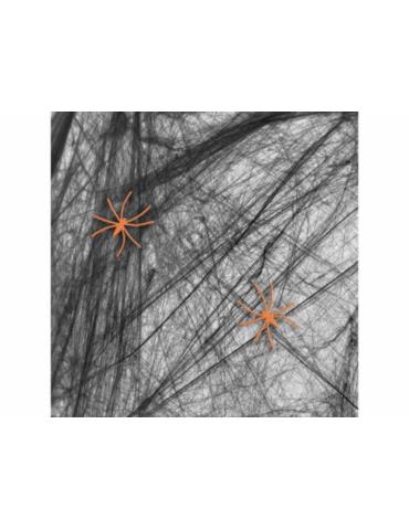 Pajęczyna Halloween czarna 20g A-0098 z pająkami Halloween Andrzejki Zombie Party