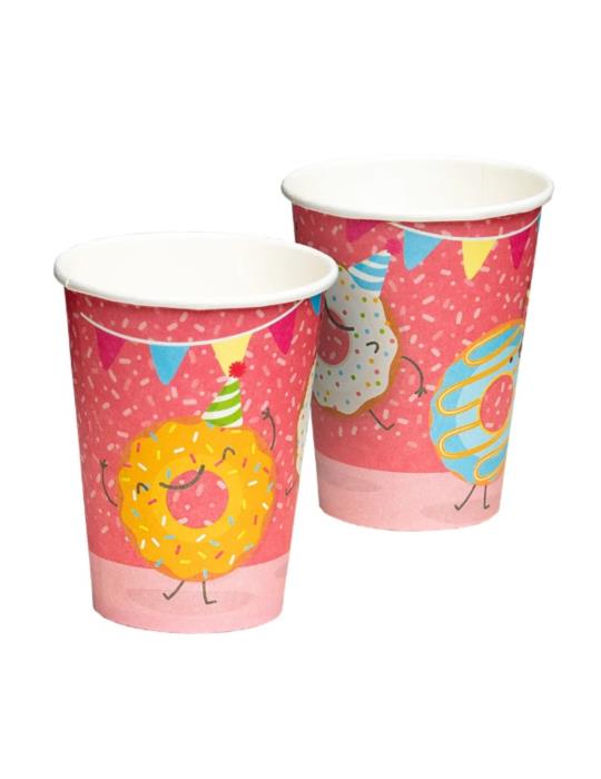 1 Kubeczki Donut Kolorowy Pączek 50307 8szt 210ml