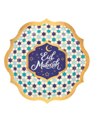1 Talerzyki Eid Mubarak 8szt .23cm 50907 Tureckie urodziny