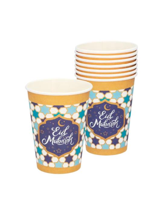 1 Kubeczki Eid Mubarak 8szt. 250ml 50908 Tureckie urodziny