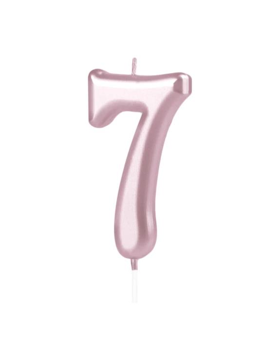 1 Świeczka Cyfra 7 Różowe Złoto 420258 rose gold urodzinowa