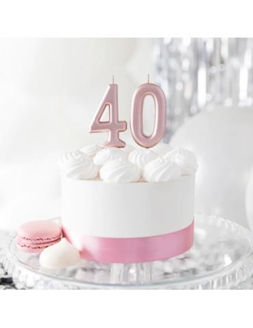 1 Świeczka Cyfra 0 Różowe Złoto 420251 rose gold urodziny rocznica