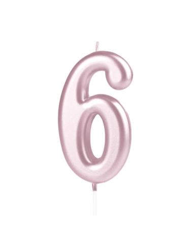 1 Świeczka Cyfra 6 Różowe Złoto 420257 rose gold urodzinowa