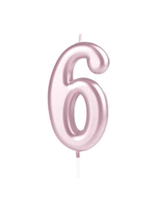 1 Świeczka Cyfra 6 Różowe Złoto 420257 rose gold urodzinowa