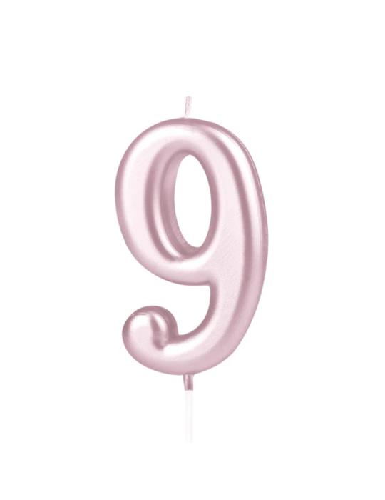 1 Świeczka Cyfra 9 Różowe Złoto 420260 rose gold urodzinowa