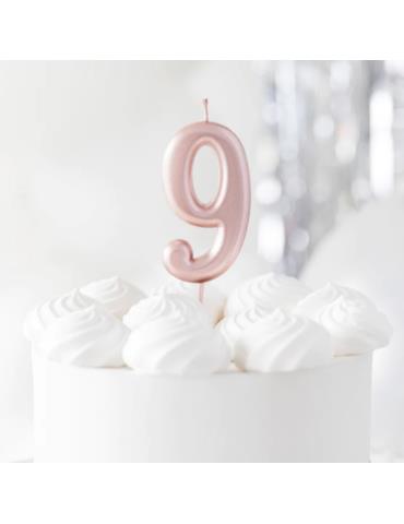 1 Świeczka Cyfra 9 Różowe Złoto 420260 rose gold urodzinowa