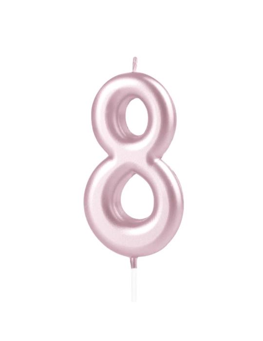 1 Świeczka Cyfra 8 Różowe Złoto 420259 rose gold urodzinowa