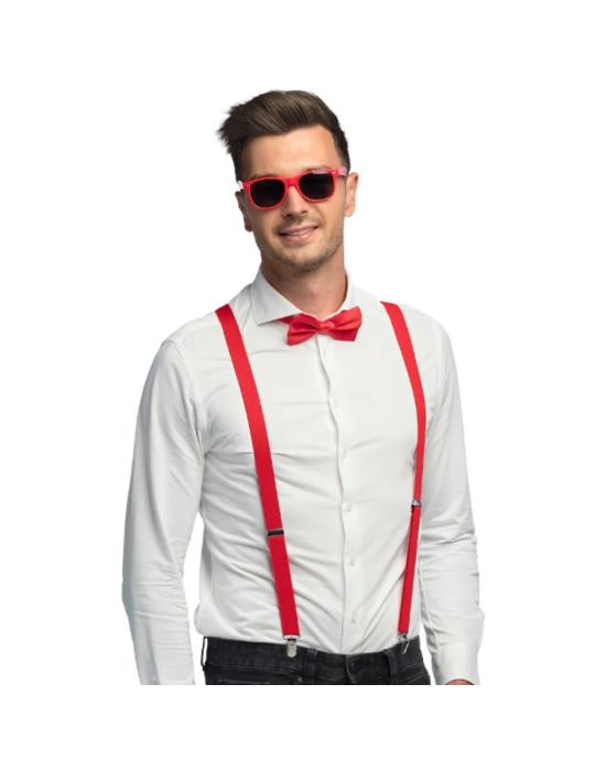 1 Zestaw Imprezowy Czerwony lata80 14057 okulary mucha szelki