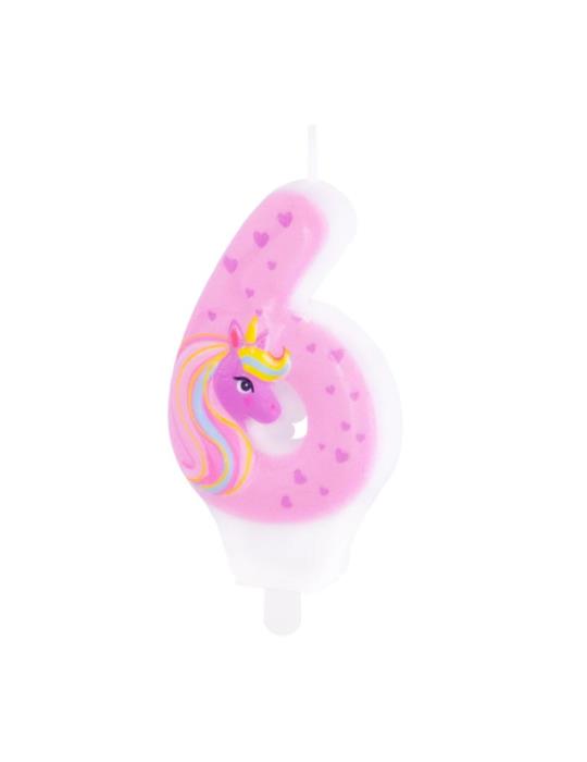 1 Świeczka Cyfra 6 Jednorożec 138069 urodzinowa na tort unicorn