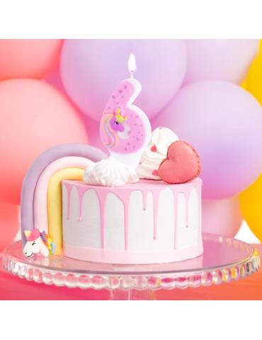 1 Świeczka Cyfra 6 Jednorożec 138069 urodzinowa na tort unicorn