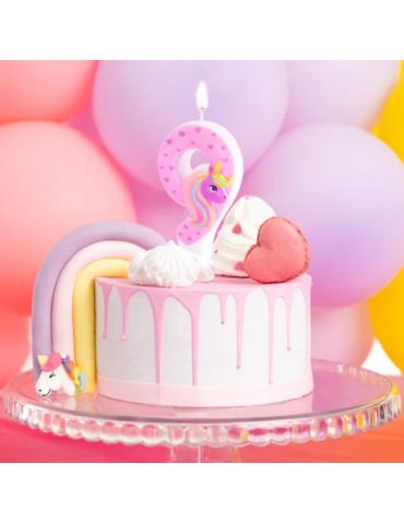 1 Świeczka Cyfra 9 Jednorożec 138090 urodzinowa na tort unicorn