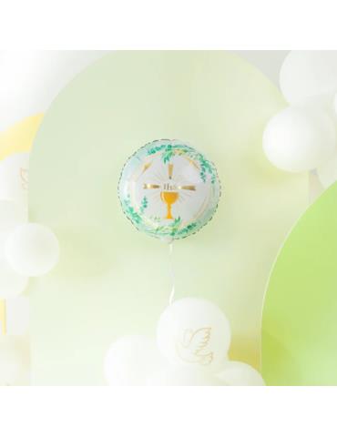 1 Balon Komunia IHS Foliowy 45cm 149935 złoty