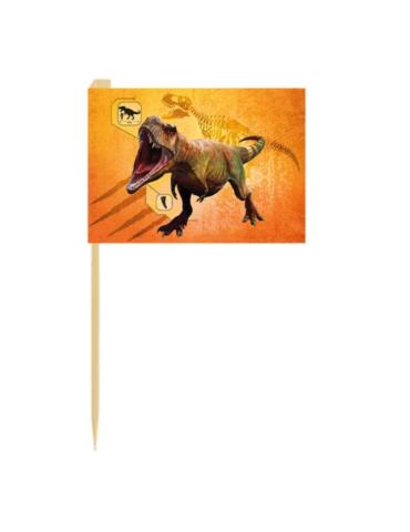 1 Wykałaczki Dinozaur T-Rex 24szt 50612 do Tortu urodziny przyjęcia do ciasta Jurassic Park Jurassic World