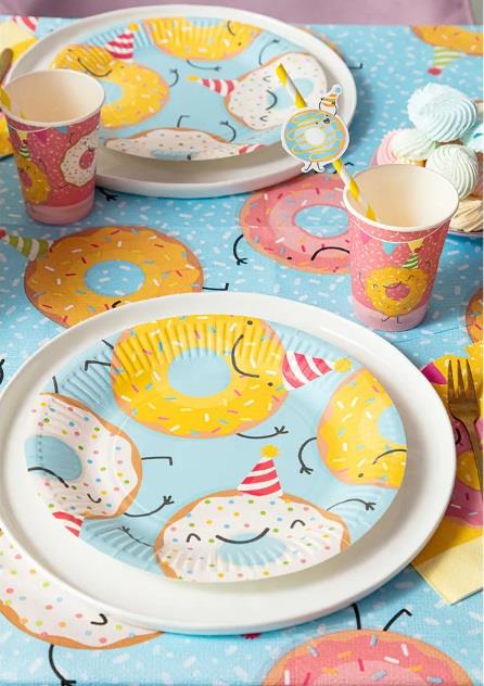 1 Talerzyki Donut Kolorowy Pączek 50306 23cm 8szt.