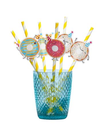 1 Słomki Donut Kolorowy Pączek 50310 6szt.