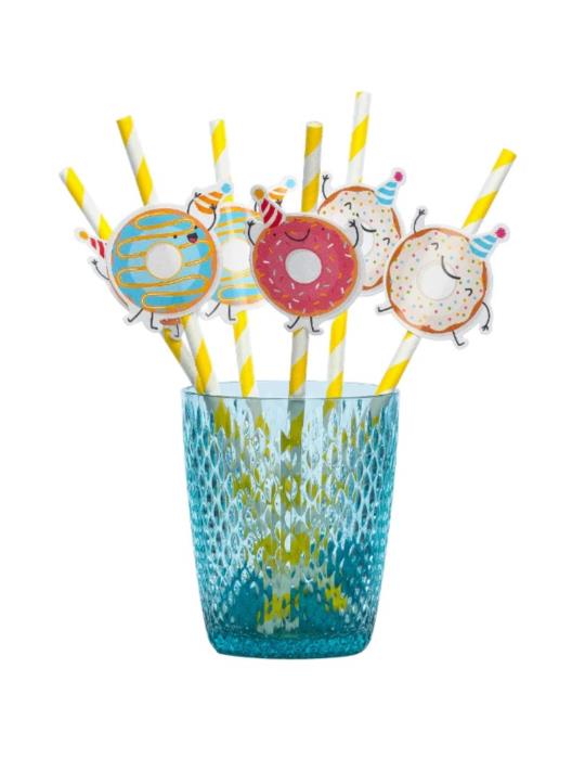 1 Słomki Donut Kolorowy Pączek 50310 6szt.