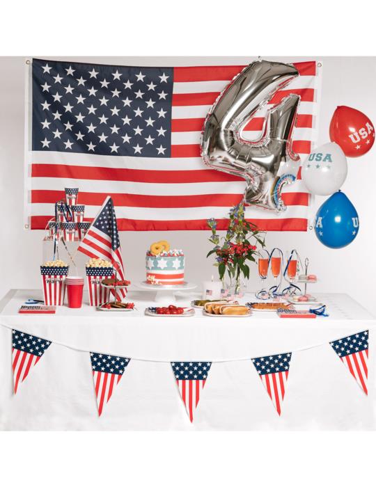 Talerzyki papierowe USA 23cm 44973 urodzinowe 10szt Amerykańskie Party