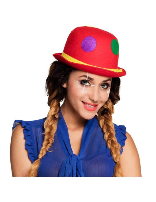 1 Melonik Klauna Czerwony w kropki 04006