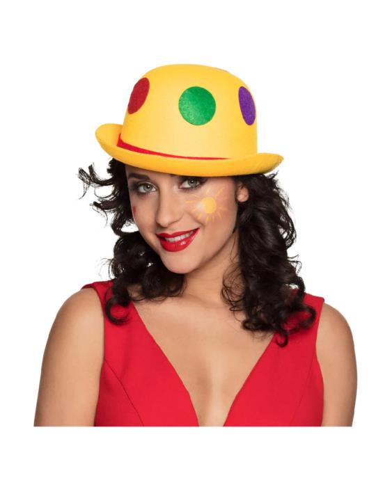 1 Melonik Klauna Żółty w kropki 04006