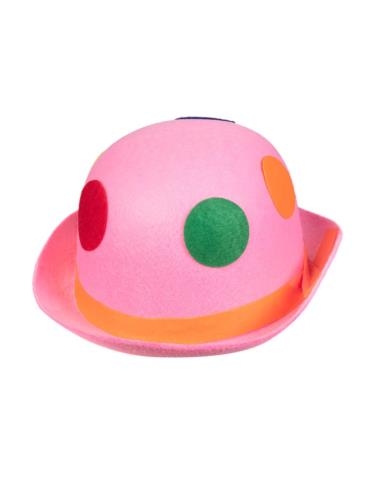 1 Melonik Klauna Różowy w kropki 04006