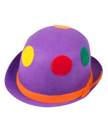 1 Melonik Klauna Fioletowy 04006 w kropki